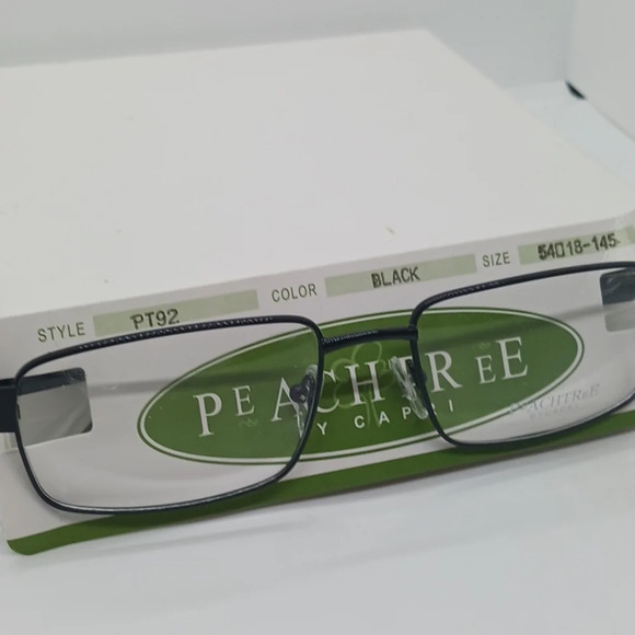 NWT MEN'S PEACHTREE EYEGLASS FRAMES PT92 BLACK - Picture 2 of 3